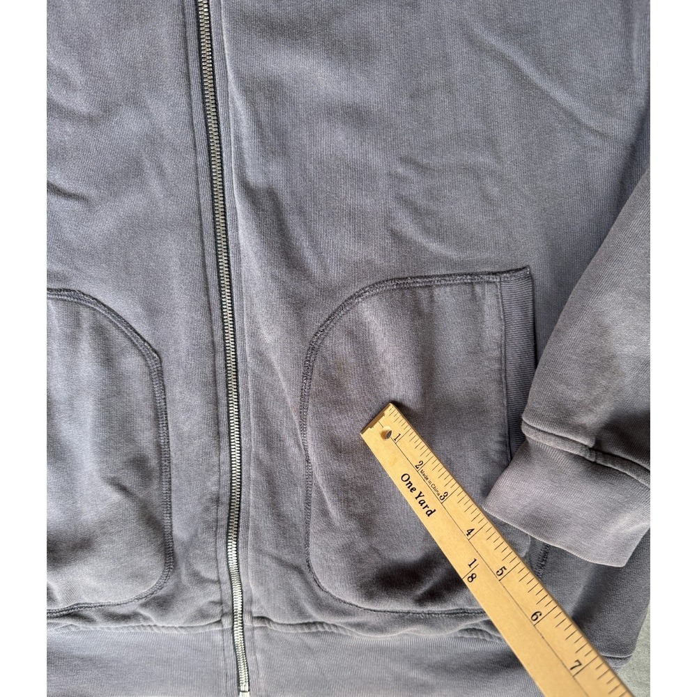 Aether Hoodie Mens Large Gray Full Zip Cotton Blend Sweatshirt Hooded Minor Flaw - Picture 4 of 8